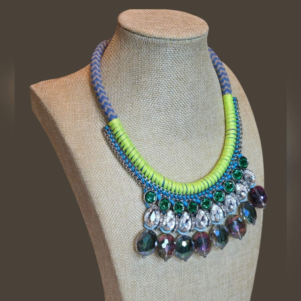 Lydell NYC Statement Necklace with Glass Rhinestones - Picture 4 of 8